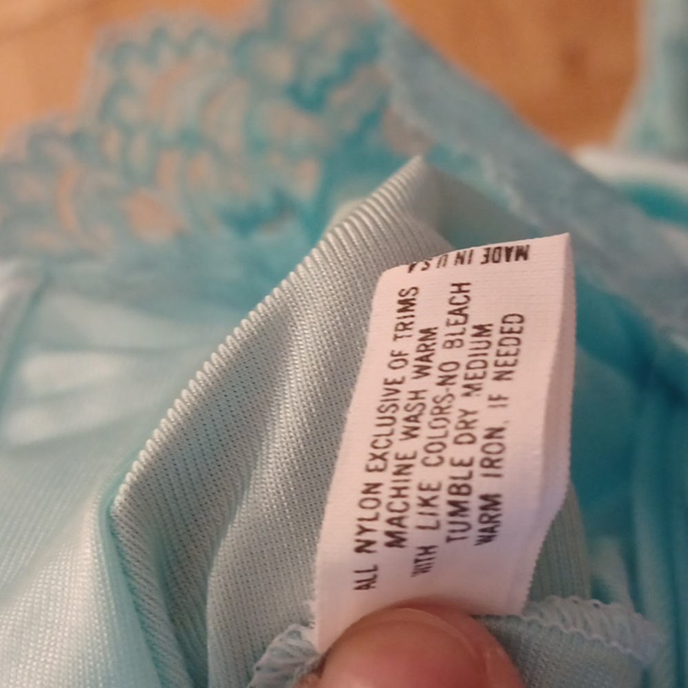Vintage lingerie robe and matching gown women's size medium blue - Picture 7 of 7